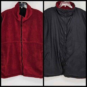 Sierra Fleece Mens Reversible Vest Black & Burgundy Size XXL